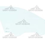 RH FRONT DOOR GLASS GREEN SEKURIT (2 HOLES)